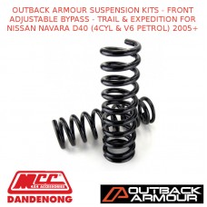 OUTBACK ARMOUR SUSPENSION KITS FRONT - ADJ BYPASS TRAIL & EXPD NAVARA D40 2005 +